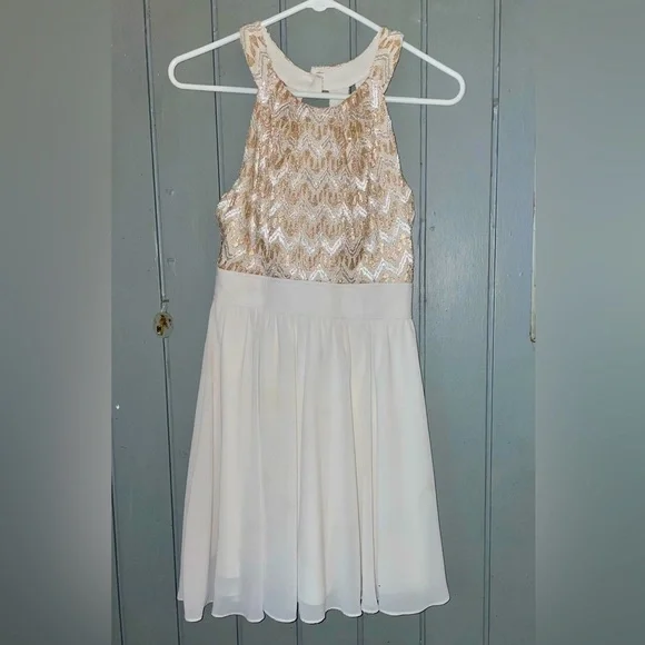 Formal white mini dress